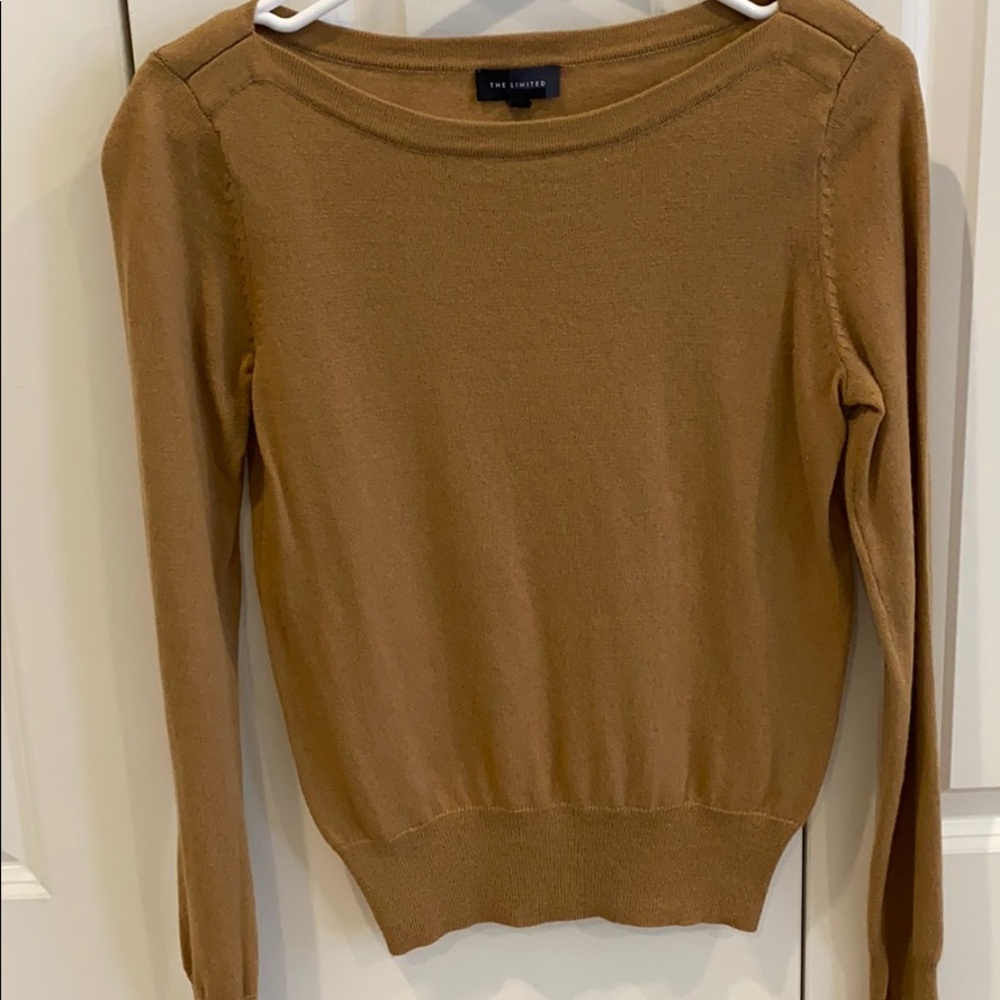 Merino wool-blend boatneck sweater, size S